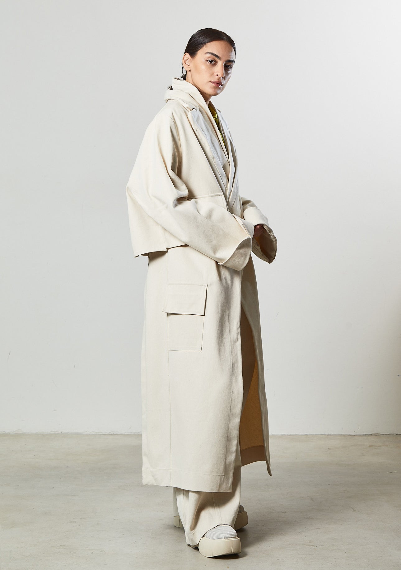 Two-piece detachable cotton trench coat